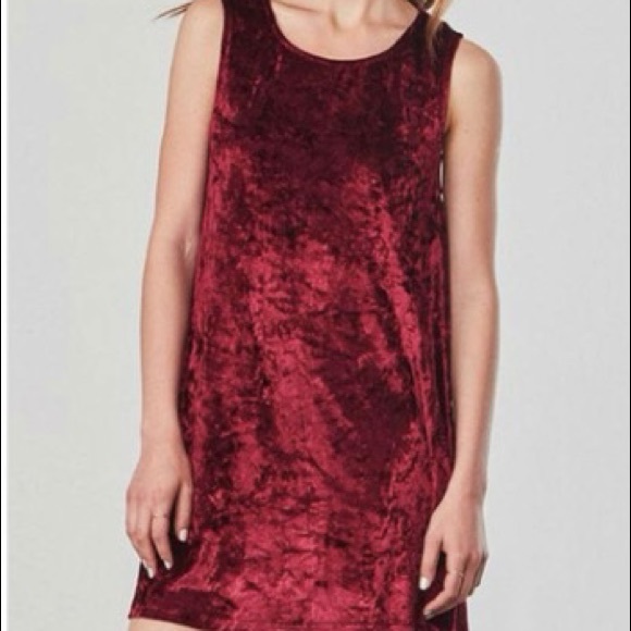 red velvet shift dress